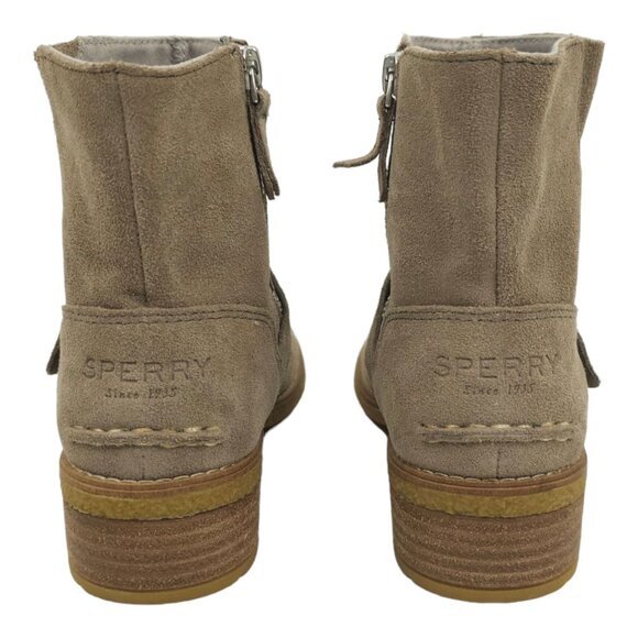 Sperry Side Zip Suede Ankle Boots Womens Size US 6.5 UK 4 EU 37 Taupe STS85464 - Picture 6 of 12